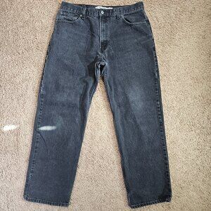 Levis 550 Relaxed Fit Taper Jeans Mens Tag 36x30 Act 35x28.5 Black Faded Wash